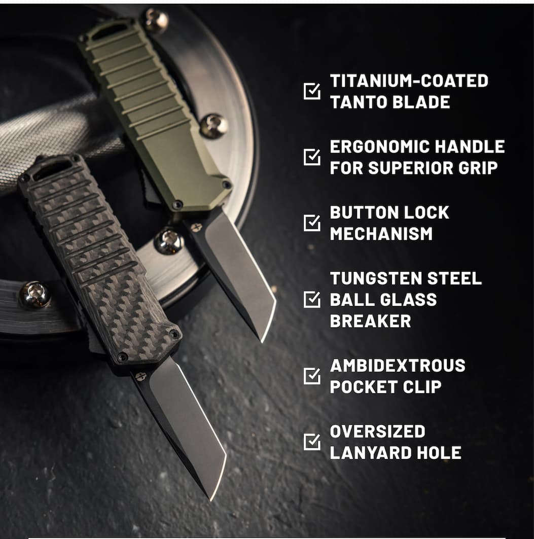 A2 Badger Carbon Fiber and OD Green side by side, with features.