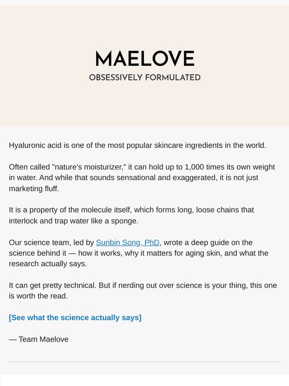 What hyaluronic acid actually does to your skin (the deep version)