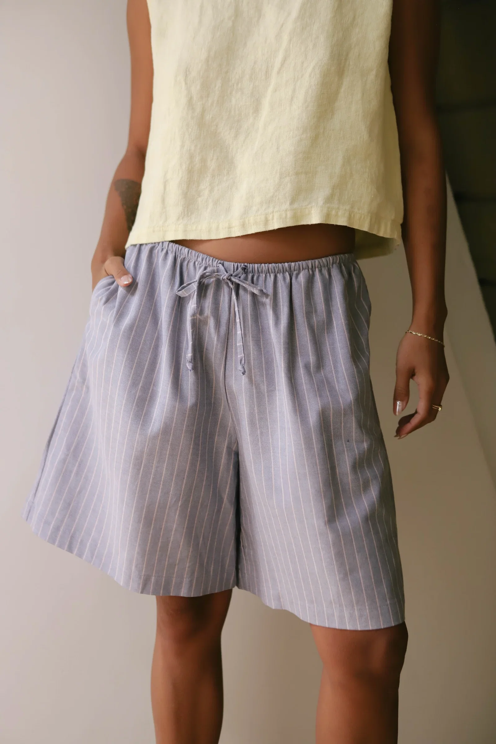 Image of Oxford Stripe Venice Shorts