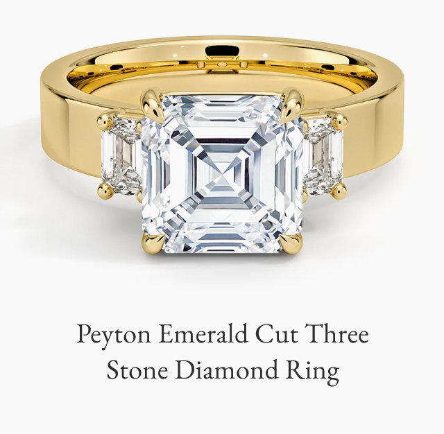 Peyton Emerald Cut Three Stone Diamond Ring