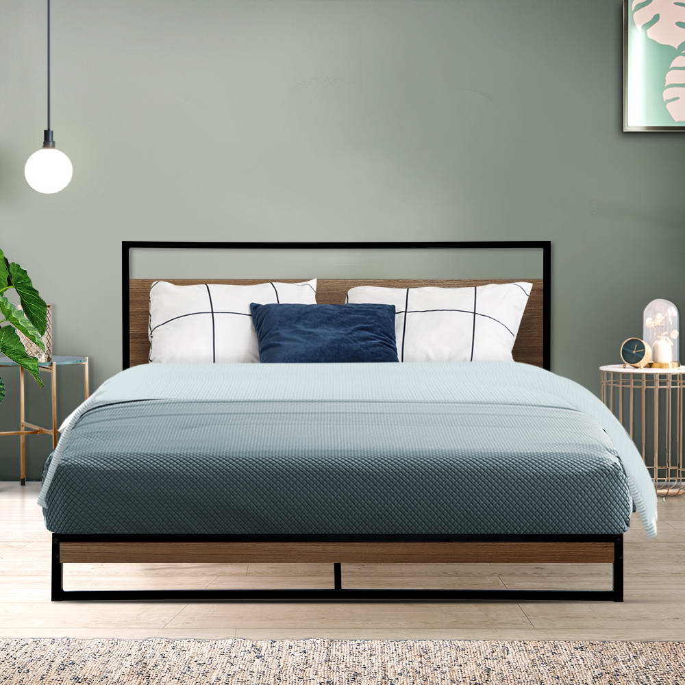 Image of Neptune Bed & Euro Top Mattress Package with 34cm Mattress - Black Queen
