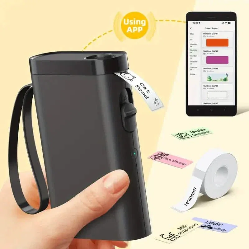 Image of P21 Wireless Thermal Label Maker – Portable USB Printer with Paper Roll, Rechargeable & Ink-Free