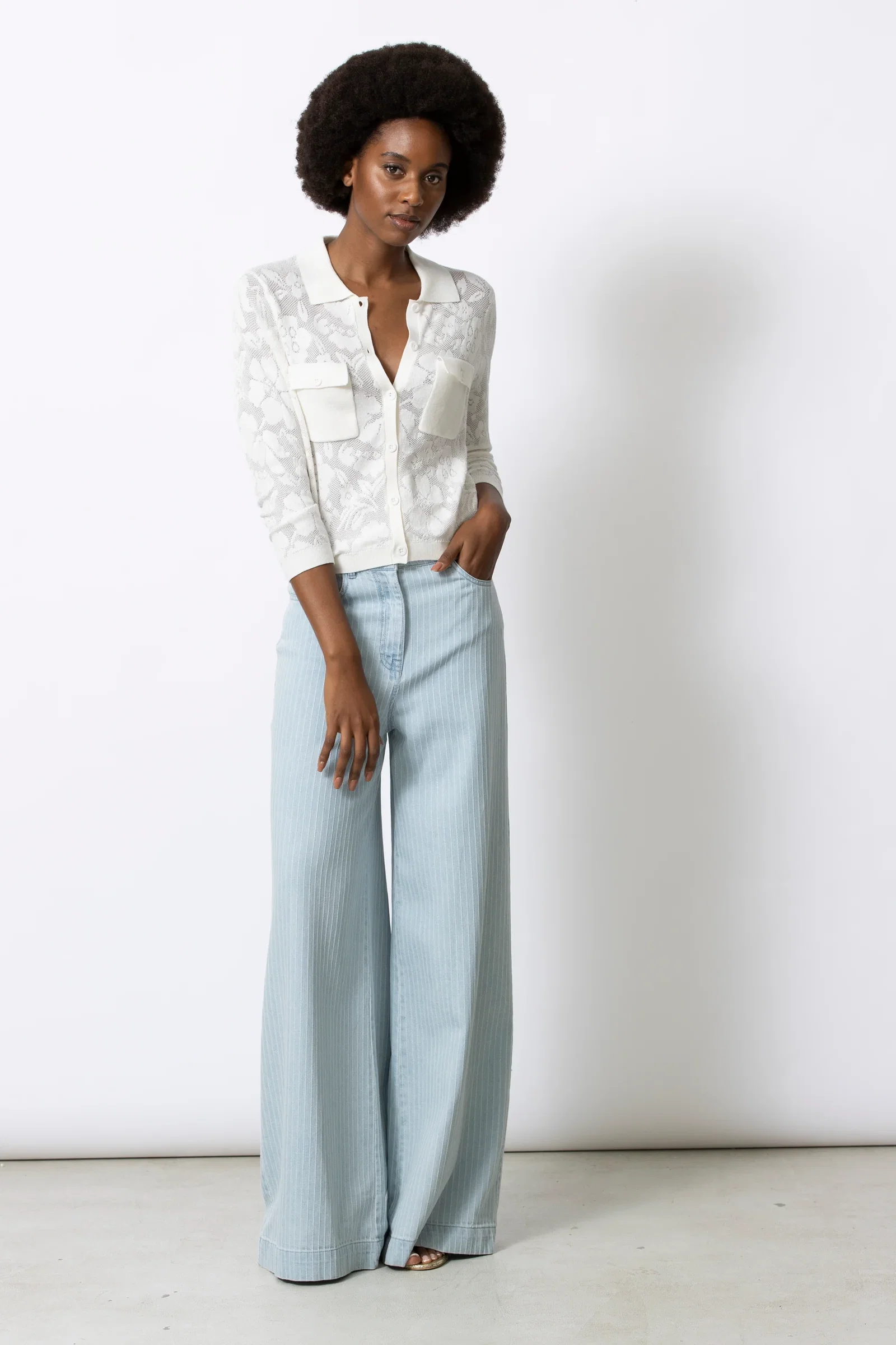 Image of REMIND lichtblauw gestreepte jeans