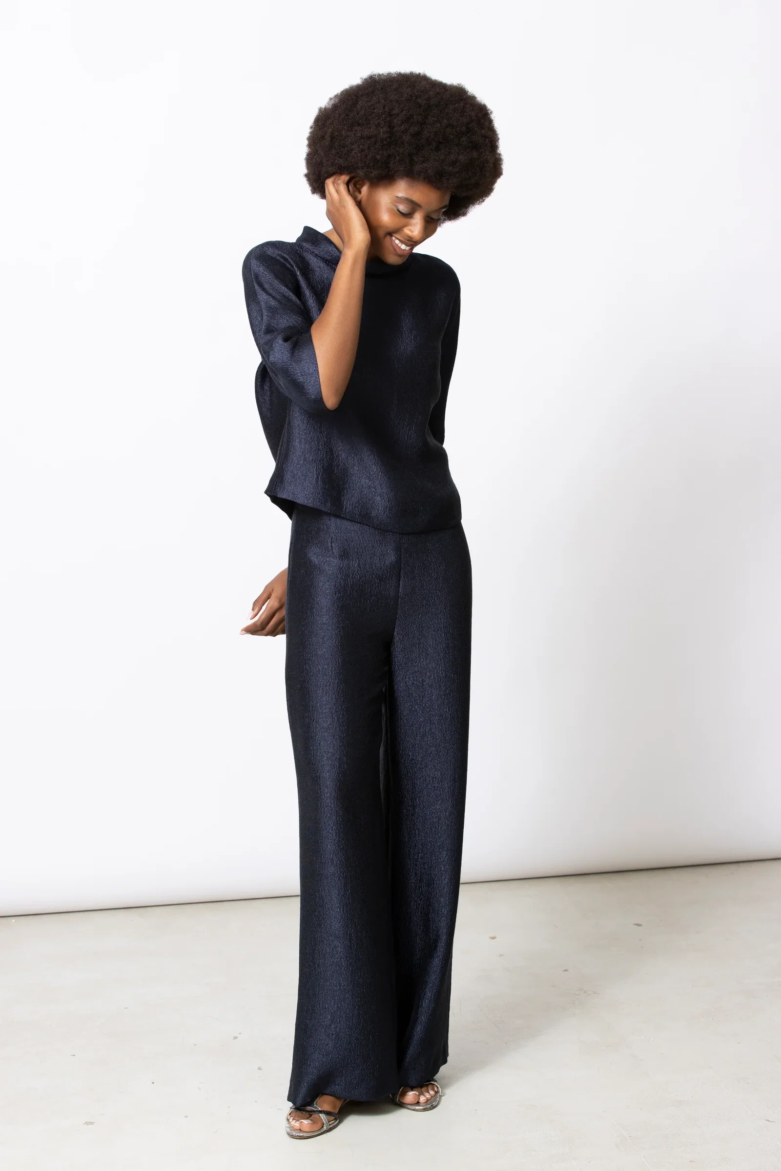 Image of RIANA navy broek