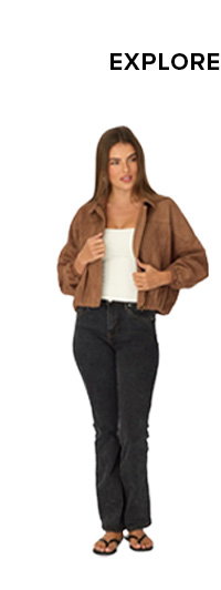 Beige Collared Jacket Suede