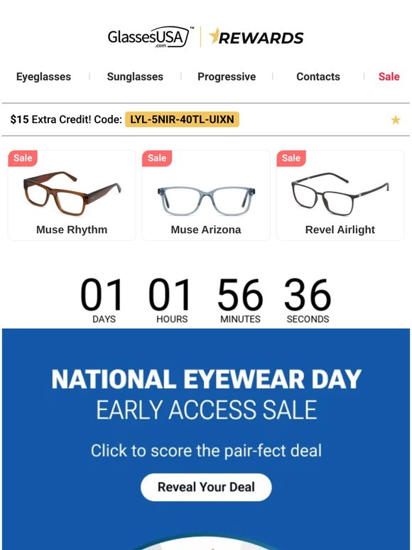 TODAY ONLY 👓🕶️ National Eyewear Day Early Access Sale