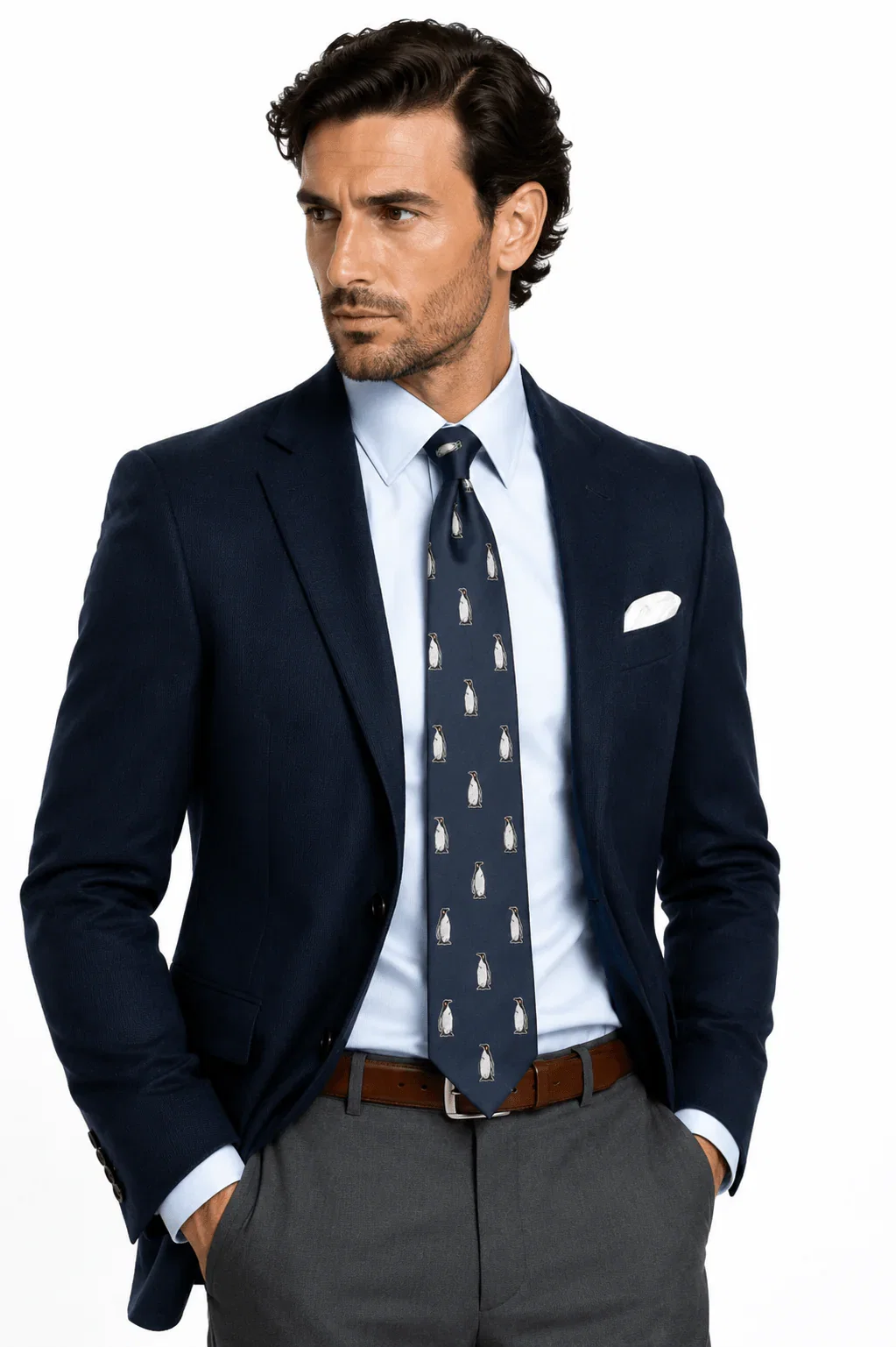 Image of PENGUIN SILK NECK-TIE BY VAN BUCK