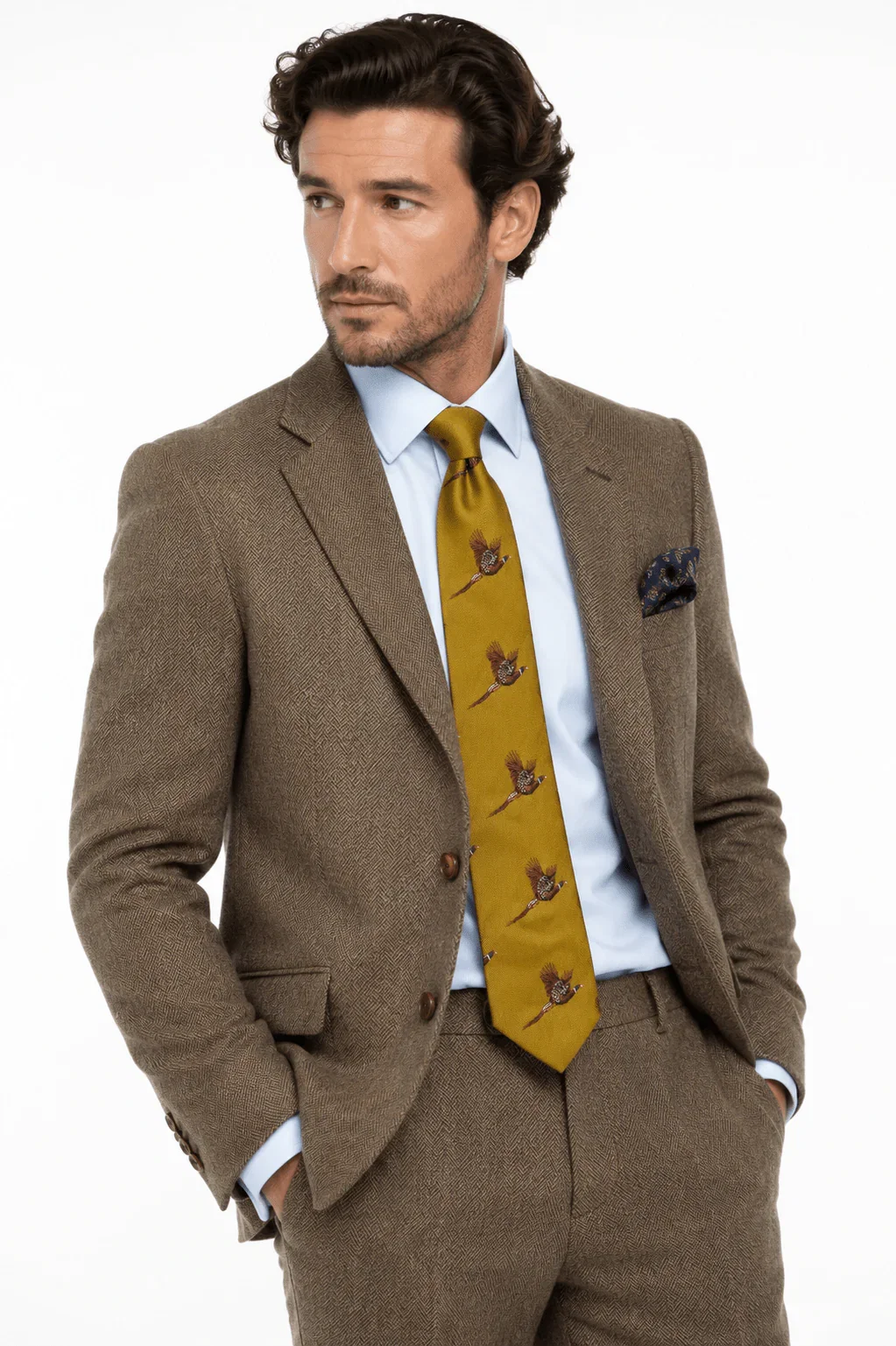 Image of FLYING PHEASANT COUNTRY SILK NECK-TIE BY VAN BUCK