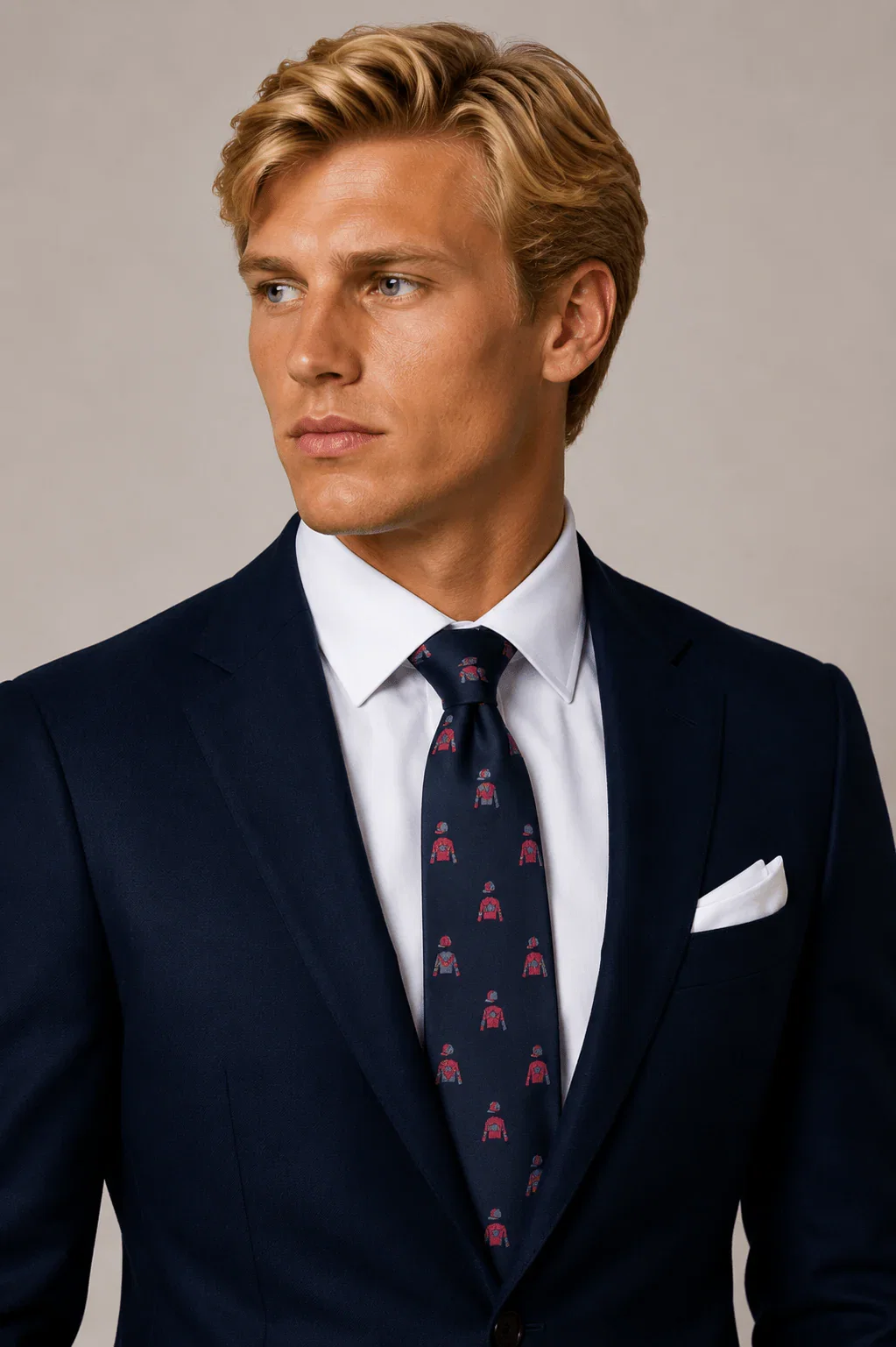 Image of HORSE JOCKEY SILK NECK-TIE BY VAN BUCK