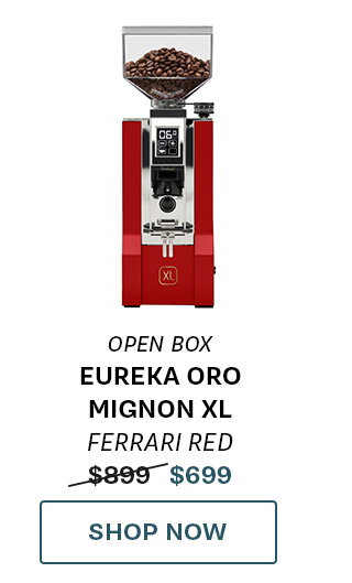 Open Box Eureka Oro Mignon XL Espresso Grinder in Ferrari Red