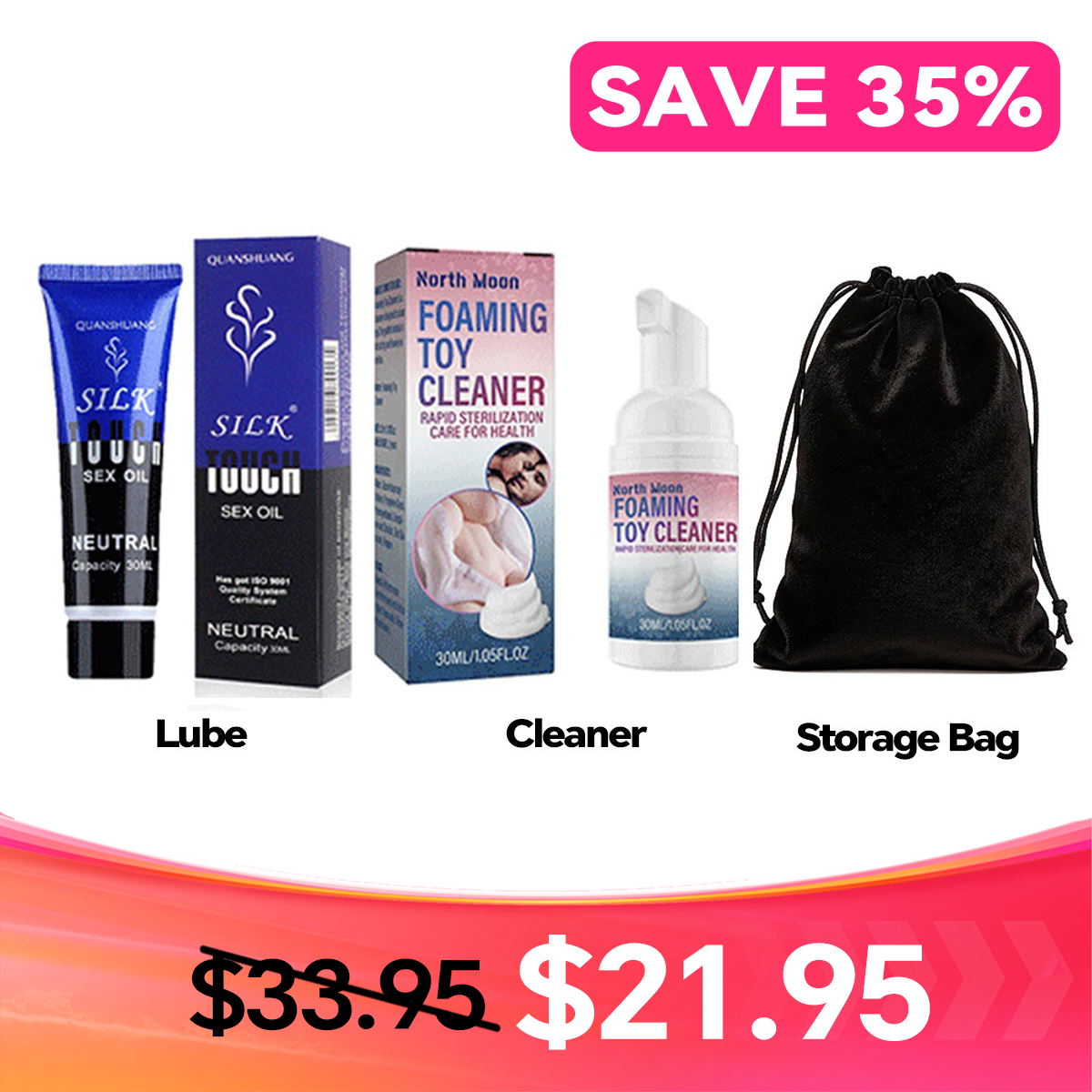 Perfect Add-On: Your Ultimate Toy Care Kit – Lube, Cleaner & Storage Bag
