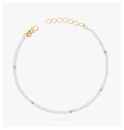 Gold Bead Station Pearl Bracelet