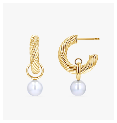 Pearl Drop Charmed Twist Hoops