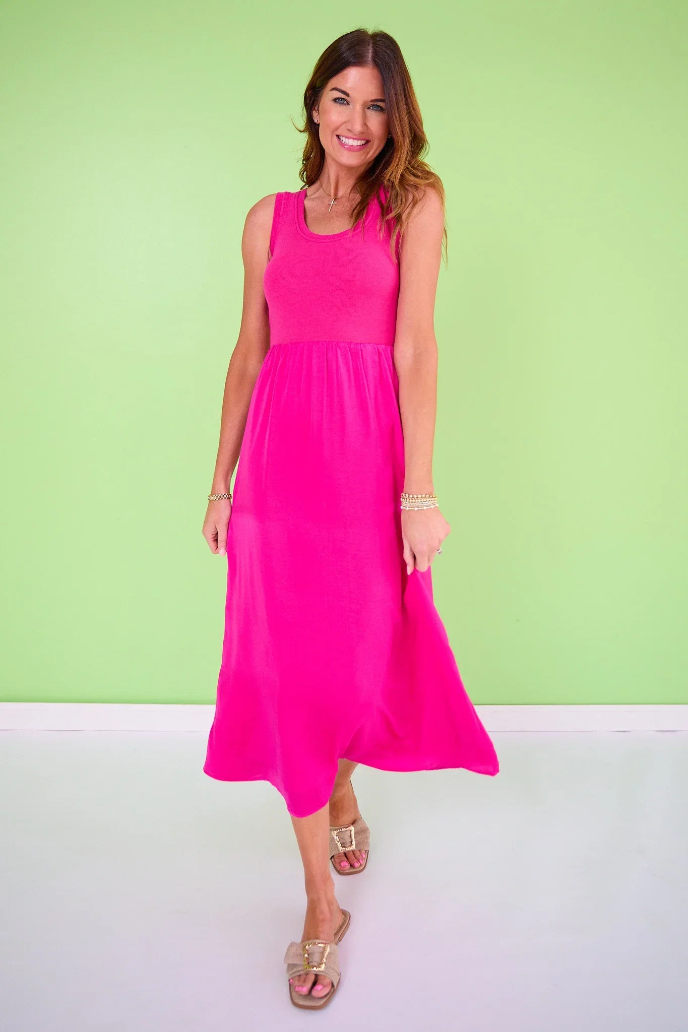 Image of SSYS Helena Bra Tank Dress In Magenta