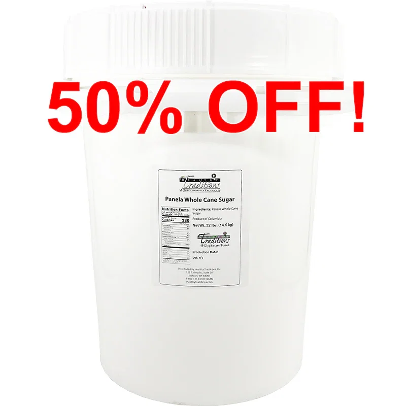 Image of Panela Whole Cane Sugar 5 Gallon Life Latch® Screw Top Pail - 32 lb. (14.5 kg) (limit of 1)
