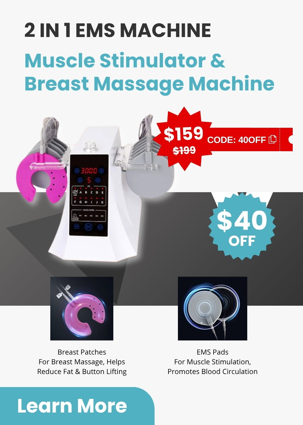 EMS Muscle Stimulator Breast Massage   Machine