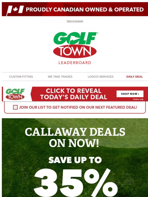 Up to 35% off on Callaway!