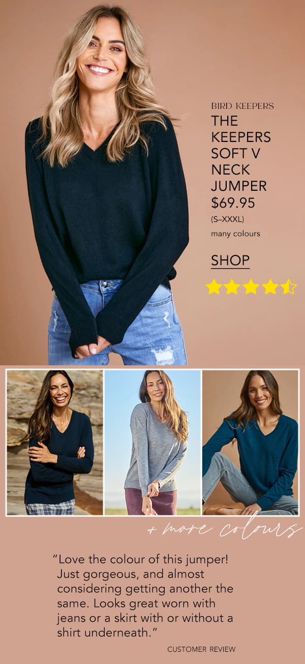 the keepers soft v neck jumper