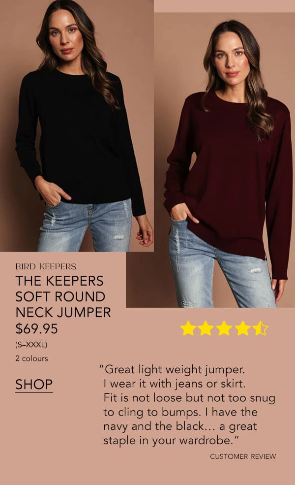 the keepers soft round neck jumper