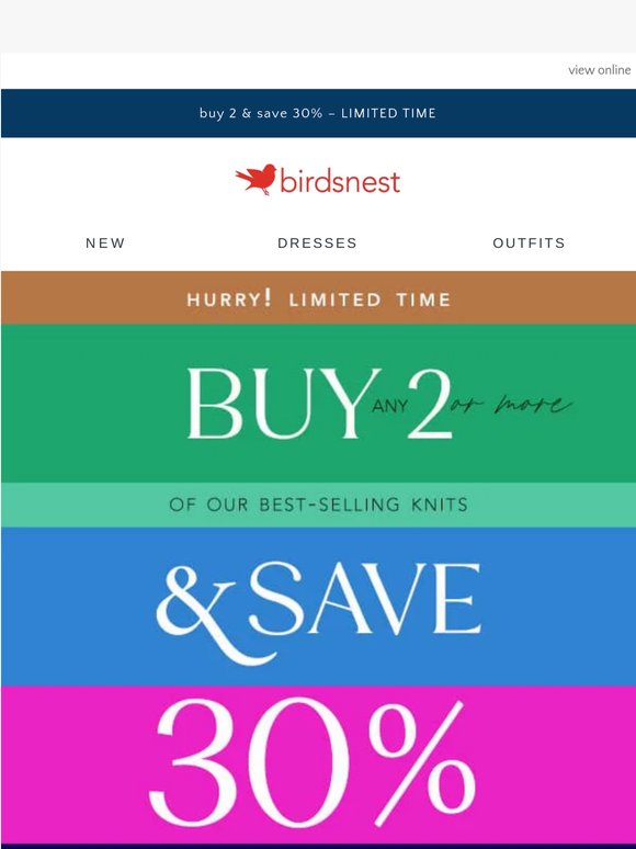 Buy 2+ Knits & Save 30% 🧶