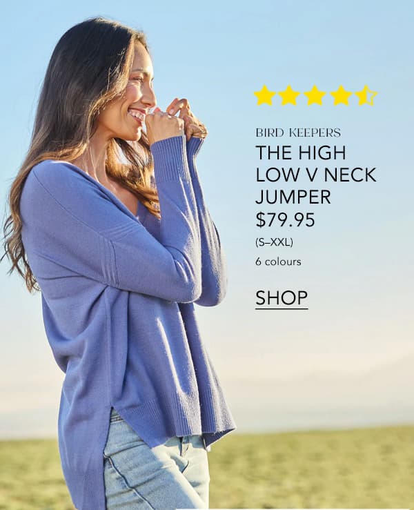 the high low v neck jumper