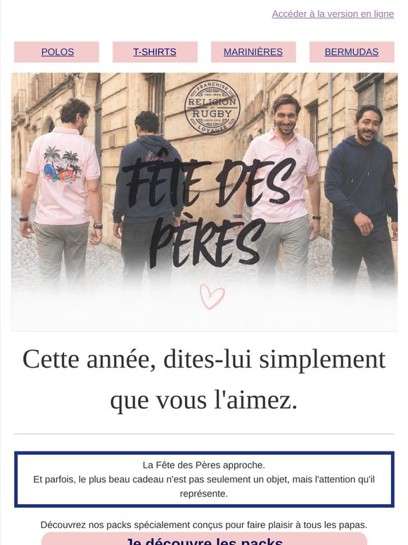 Jusqu'à -20% sur notre sélection spéciale Fête des Pères