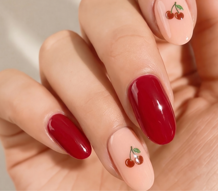 cherry picked gel nail wraps