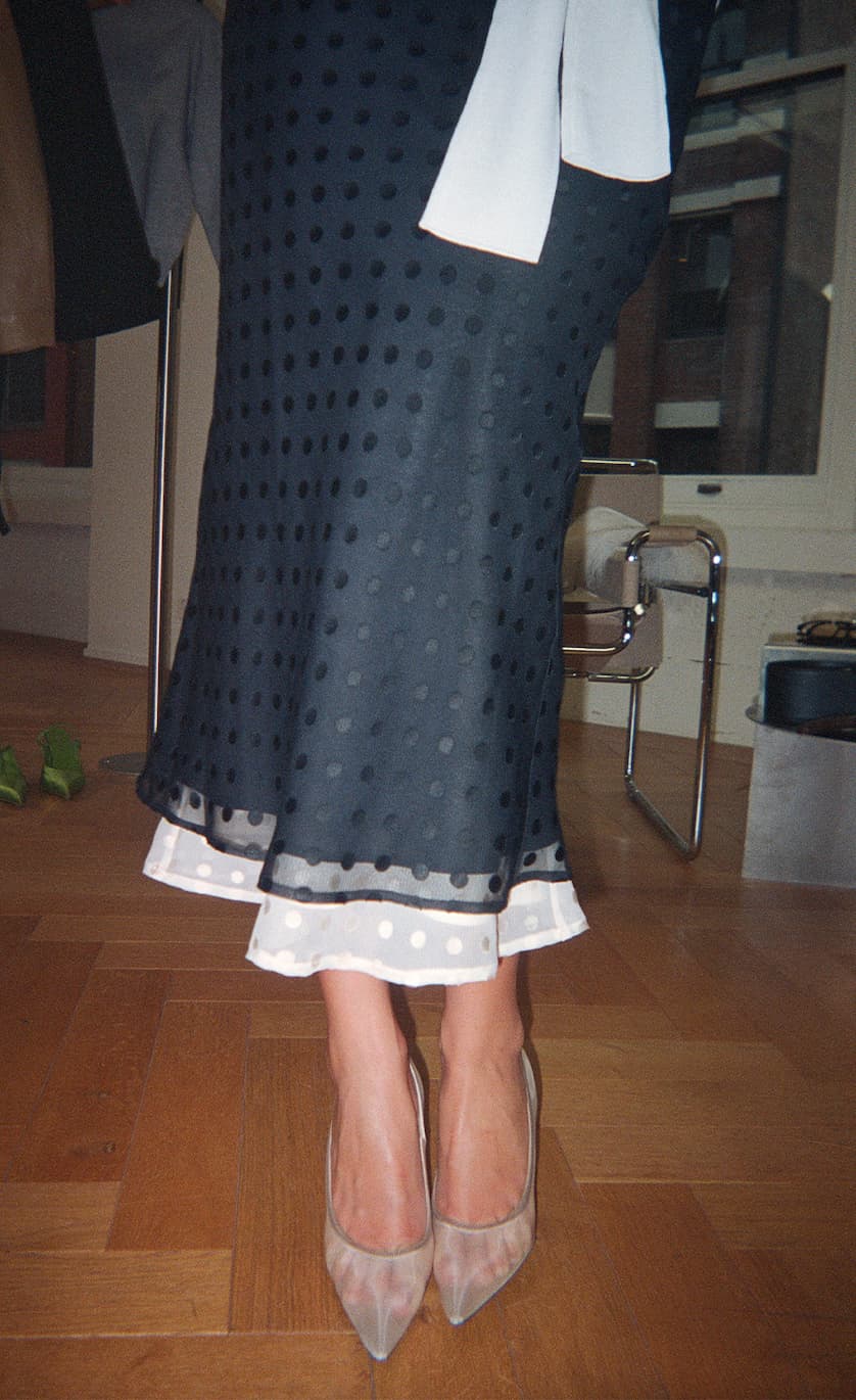 Lilah Devore Midi Skirt - Black