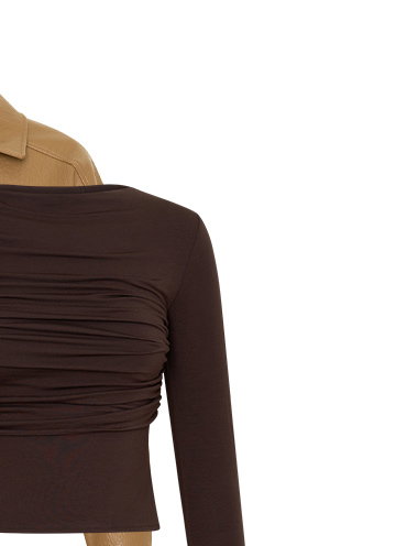 Keaton Modal Long Sleeve Overlay Top - Espresso