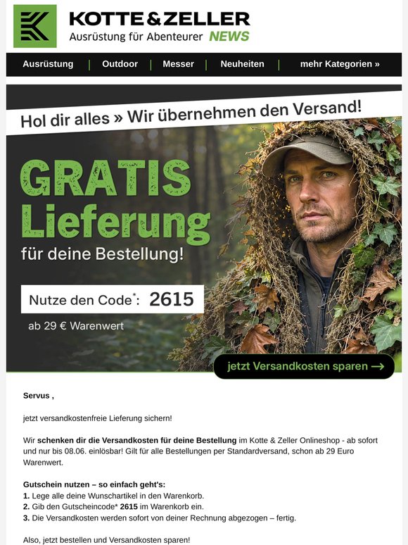 Hol dir alles: Wir übernehmen den Versand!