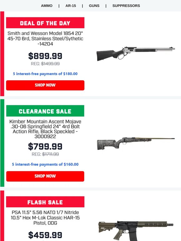 Today's Top Pick! | S&W Model 1854 45-70 Lever Actions For $899.99!