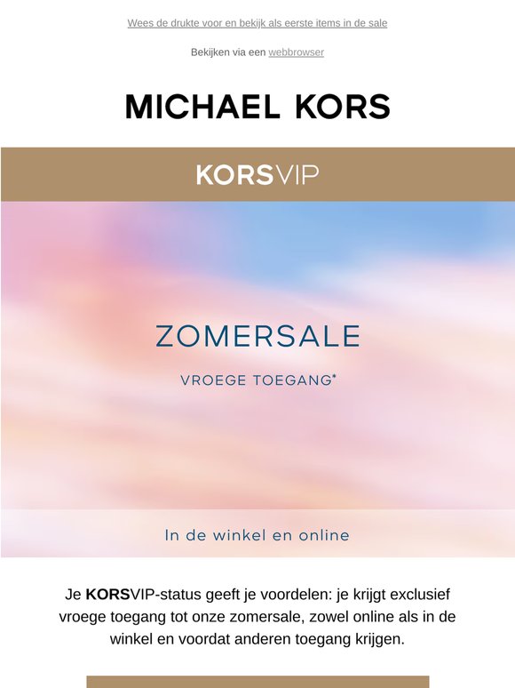 KORSVIP: je hebt nu vroege toegang tot de zomersale