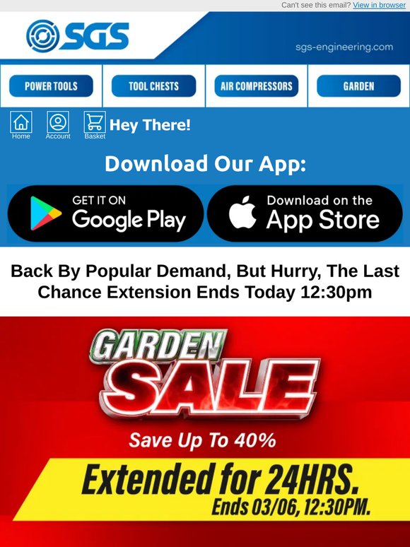 Hurry, 24H Garden Sale Extension Ends Today 12:30 At SGS