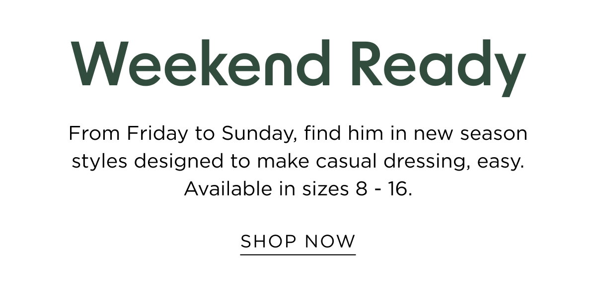 Teen Boy New Arrivals. Find him in new season styles designed to make casual dressing easy. Shop Teen Boy.