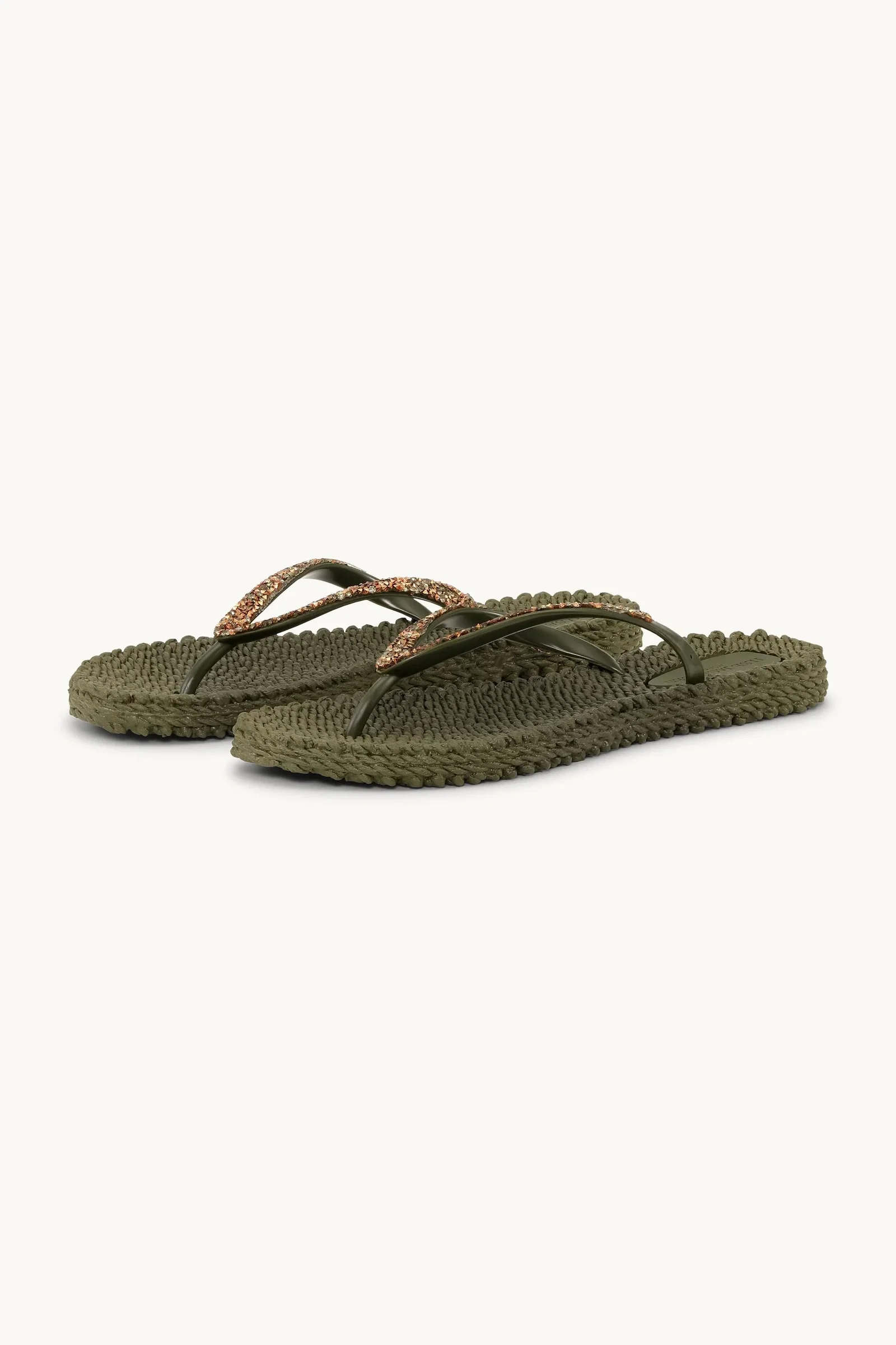 Image of Flip Flops with Rhinestones - Army
