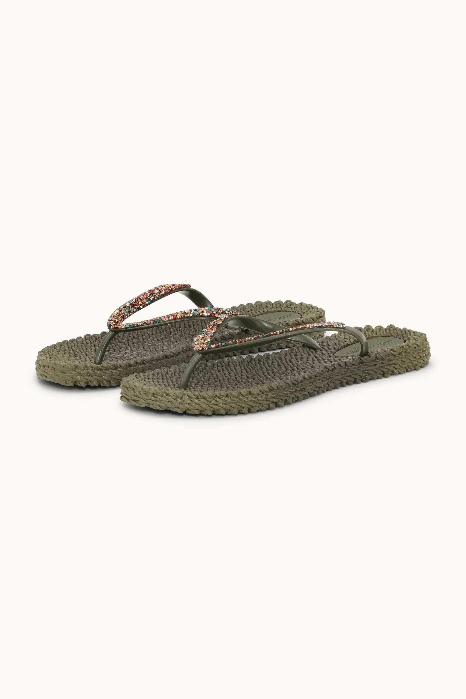 Image of Flip Flops with Rhinestones - Army