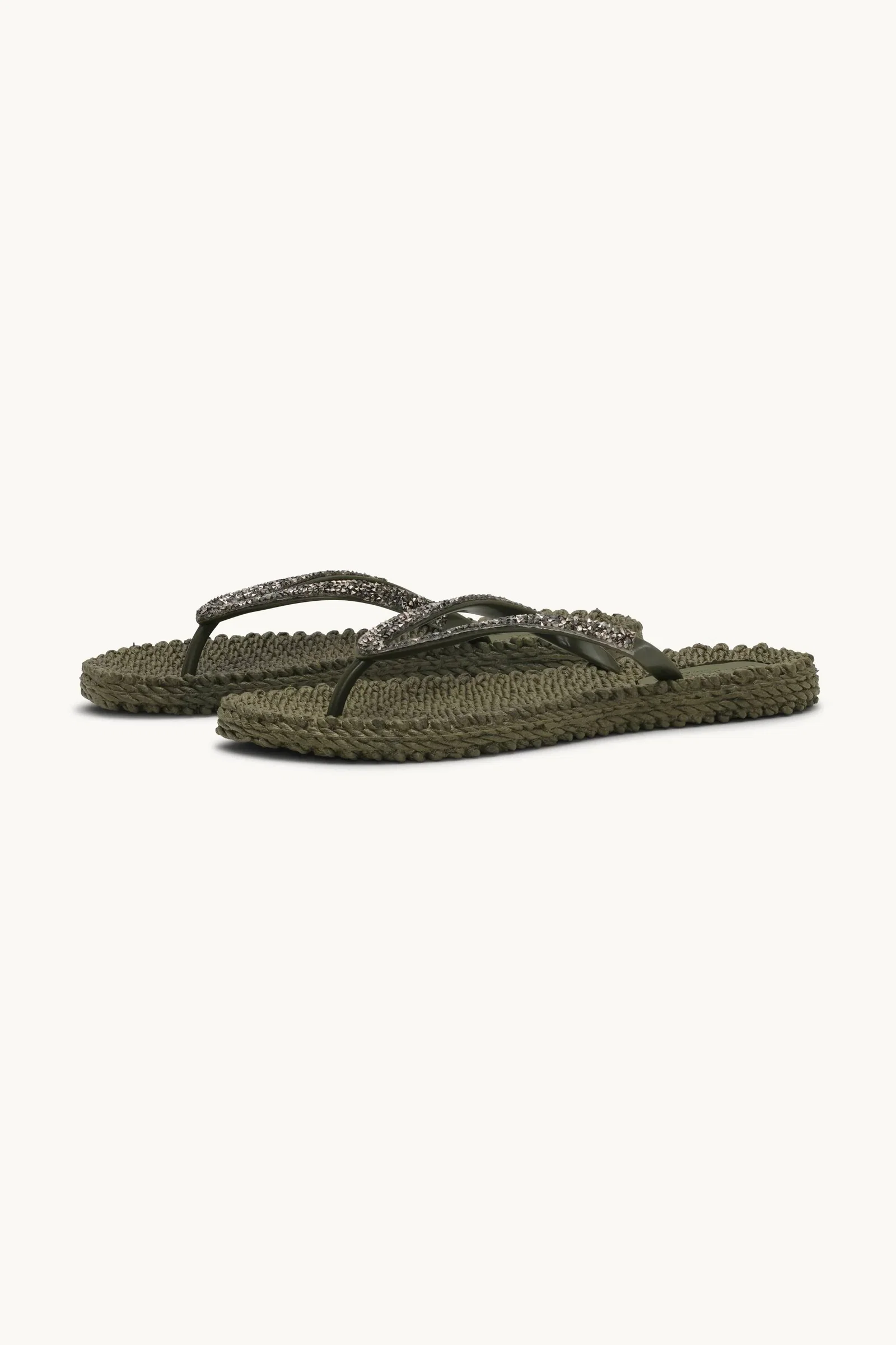 Image of Flip Flops With Rhinestones - Army