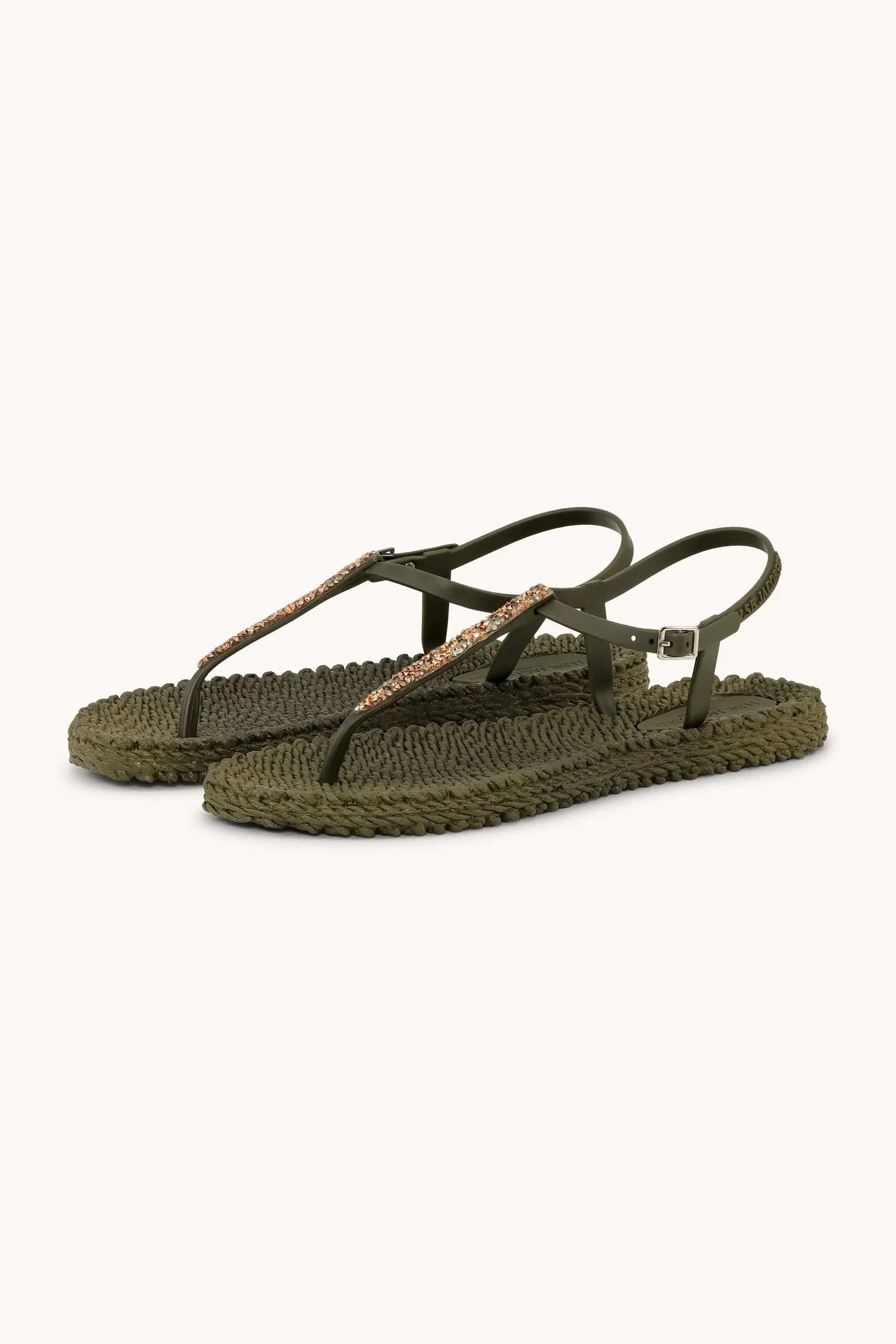 Image of Flip Flops with Rhinestones - Army