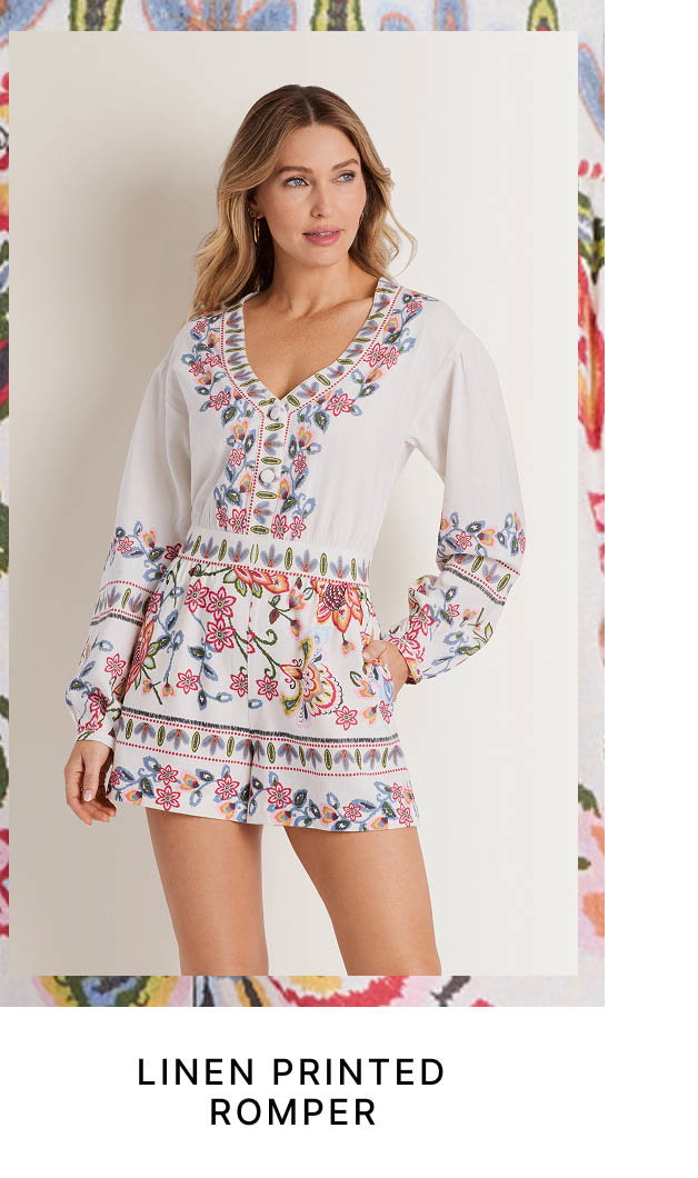 Linen Printed Romper