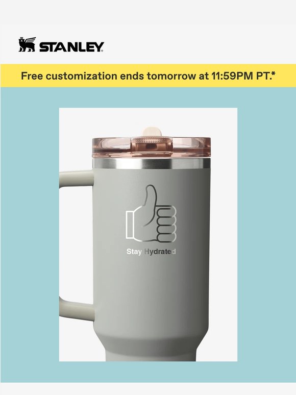 Ends Tomorrow: Free Customization