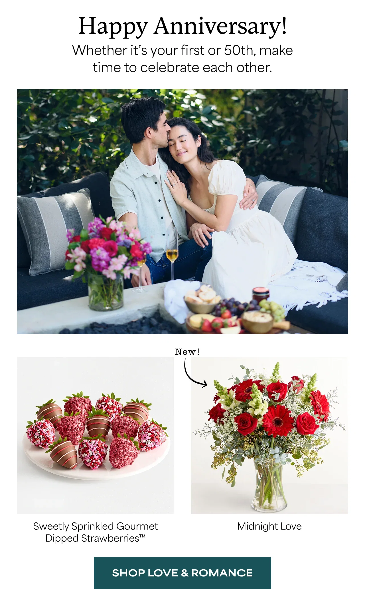 Happy Anniversary! | Whether it’s your first or 50th, make time to celebrate each other.