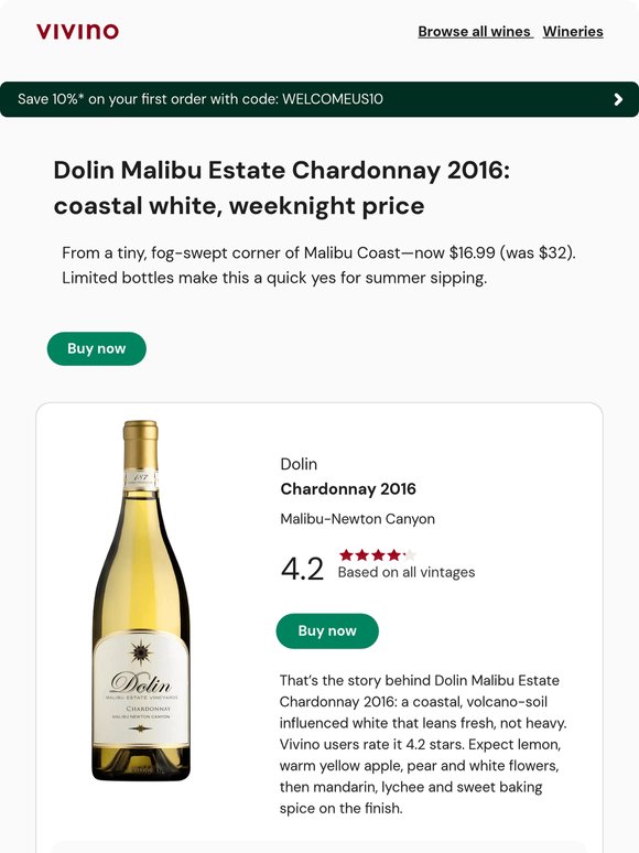 Malibu Coast’s hidden Chardonnay: 47% off