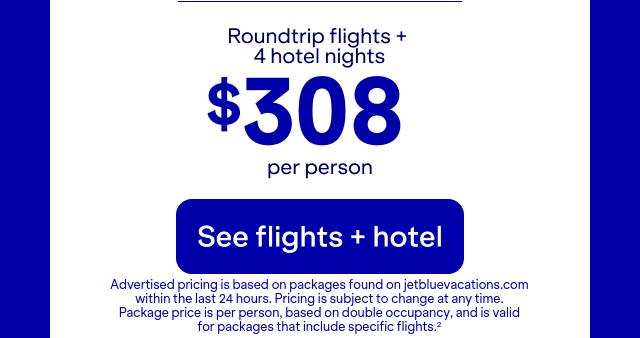 Roundtrip flights + 2 hotel nights from JFK to RDU. Terms apply(2).