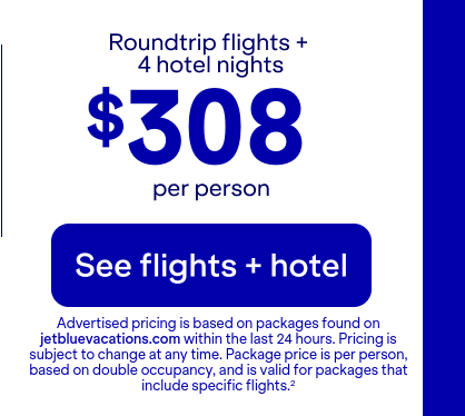Roundtrip flights + 2 hotel nights from JFK to RDU. Terms apply(2).