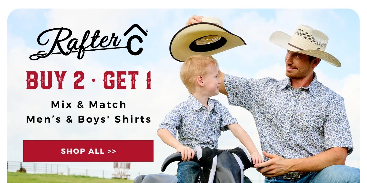 RAFTER C BUY 2 GET 1 MIX & MATCH MEN'S & BOYS' SHIRTS | SHOP ALL >>