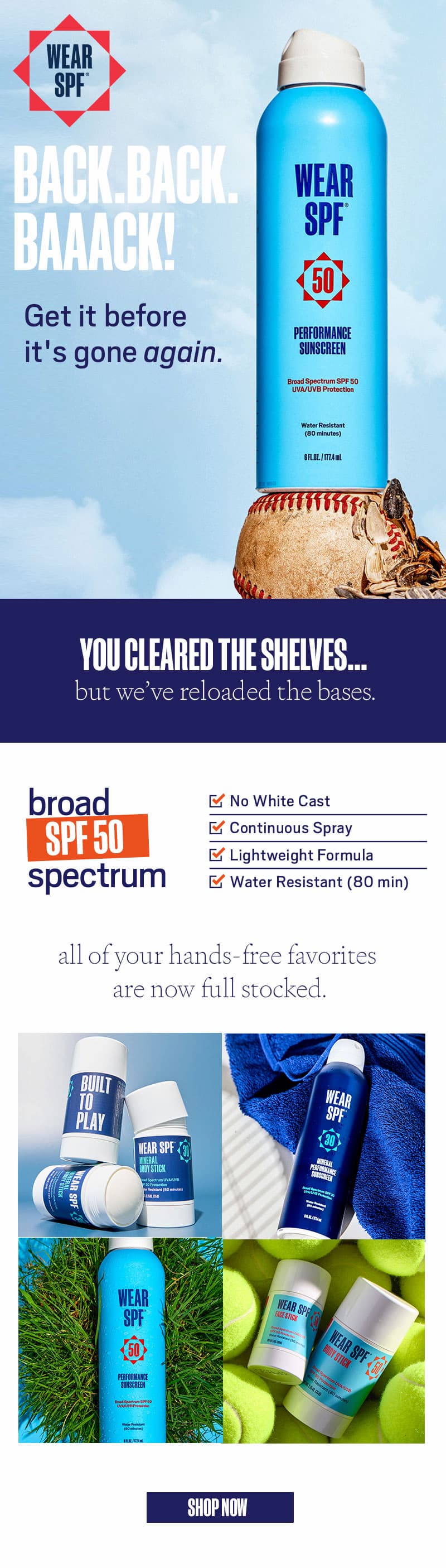 Back in Stock Sunscreen Spray