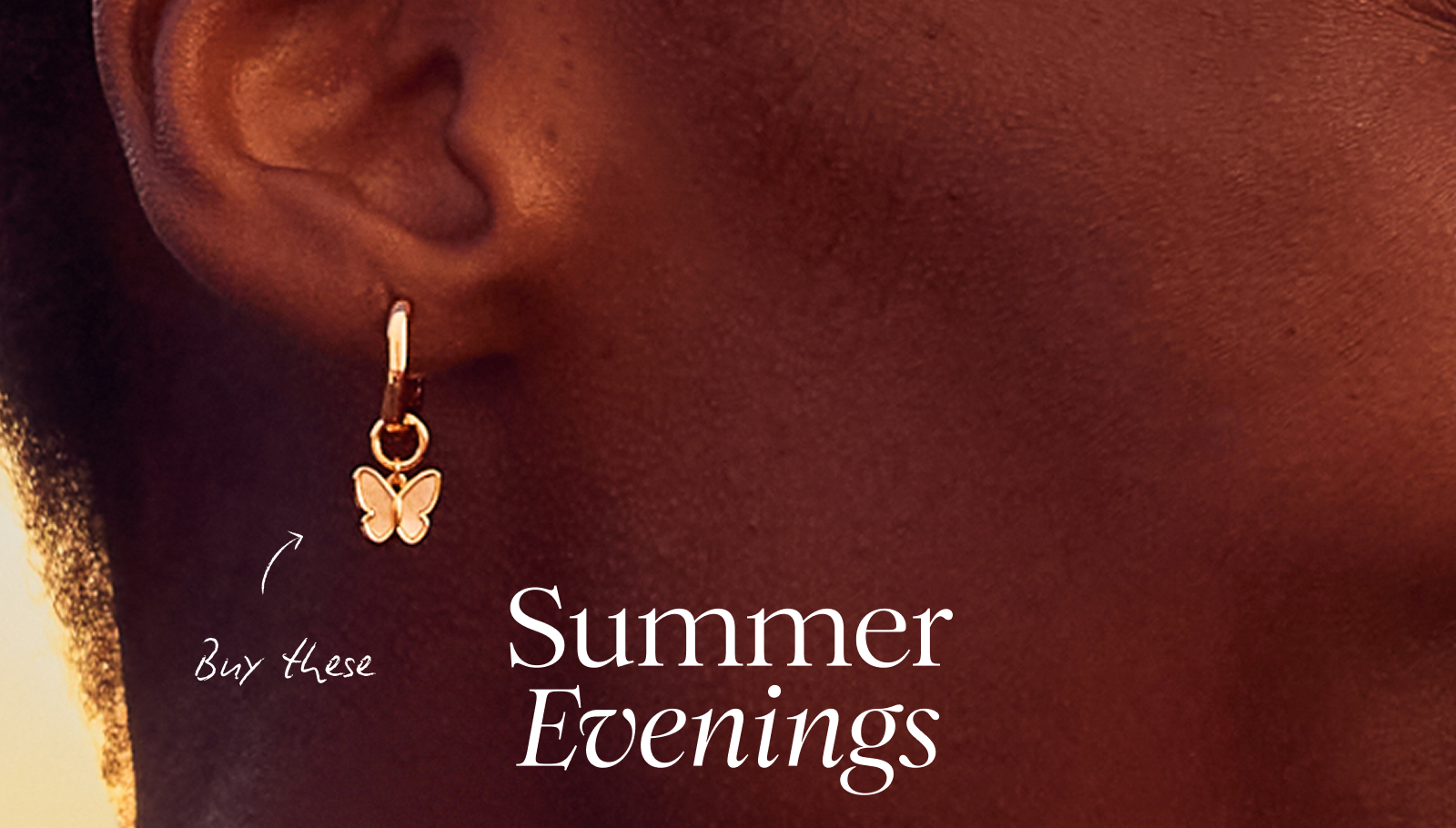 Fine Molten Mother of Pearl Butterfly Huggie Earrings (Gold)