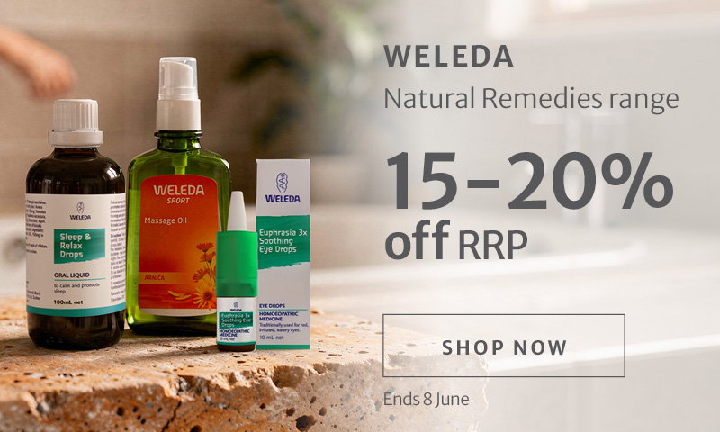 15-20% off RRP on Weleda Natural Remedies range