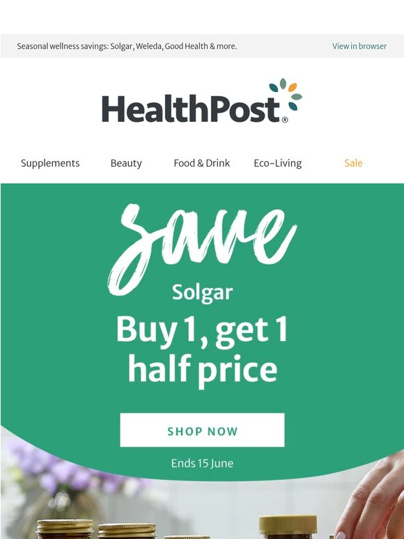 Solgar buy 1, get 1 half price is here,  💚