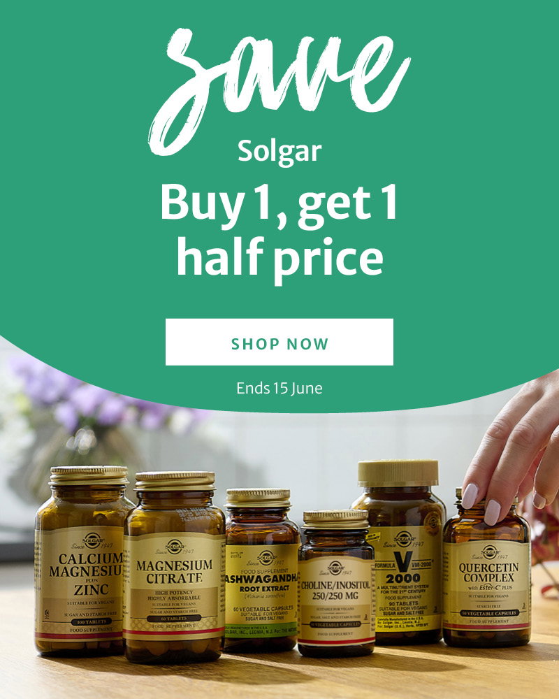 Buy 1, get 1 half price on Solgar